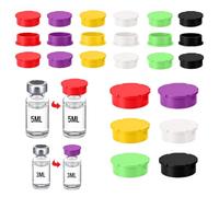 24 Pack Vial Caps, Peptide Caps for 3ml 5ml, Reusable Peptide Vial Caps Leak and Dust Proof, 6 Colors for Organization Classification
