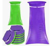 24 Pack Vomit Bags Disposable Barf Bag, 1000ml Sick Bags High Density Emesis Bags with Snap for Car Travel Motion Sickness, Morning Sickness,Kids (Purple,Green)