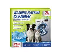 24 Pack Washing Machine Cleaner Tablets for Pet Owners, Extra Strength Odor Remover, Deep Descaling Fragrance-Free Cleaning Tabs