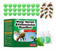 24 Pack Wasp Repellent Balls, Bee and Wasp Repellent, Natural Peppermint Oilj, Wasp Nest Remover Repels Bee, Yellow Jacket, Hornet, Wasp, Indoor Outdoor Patio Garden Yard, Pet and Family Safe