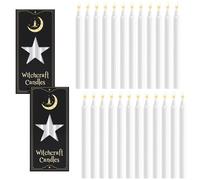 24 Pack White Candles 6.3" Spell Chime Candles Burning for Up to 90 Minutes