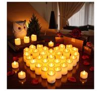 24 Pack White Led Tea Light Candles, 4.5Cm X 3.6Cm Flameless Flickering Warm White Battery Operated Decorative Lights