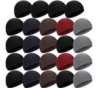 24 Pack Winter Beanie Hats, Knit Skull Cap Cold Weather Warm Knitted Cuffed Skull Beanie Bulk for Men Women Unisex Adults, Cold Weather Gloves, One size