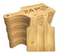 24-Pack Wooden Cheese Cutting Boards - Small Charcuterie Board Set for Laser Engraving Blanks - Mini Charcuterie Boards with Handle - Bulk Wood Cutting Board
