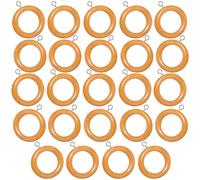 24 Pack Wooden Curtain Pole Rings For 28mm Poles, Antique Pine