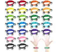 24 Pack Wrist Band Jingle Bells,12 colors Wrist Bells Ankle Bells, Adjustable Musical Hand Bells,Rhythm Instrument Percussion Instruments Toy,for Kids,Classroom,Christmas Day,Music Class,Party Favors