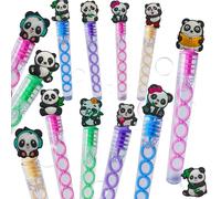 24 Packs Bulk Mini Pandas Shape Bubble Wands, Boys and Girls Holiday Party Favors Student Halloween Party Supply
