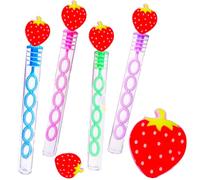 24 Packs Bulk Mini Strawberry Bubble Wands for School Summer Party Supplies, Classroom Fruit Birthday Party Prizes