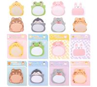 24 Packs Cartoon Animal Sticky Notes - Cute Memo Pads, Book Tabs & Annotation Labels for Kids Students, Home Office School, 8 Styles