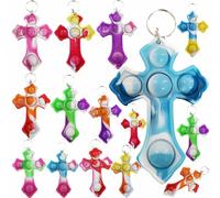 24 Packs Cross Bulk Little Fidget Party Favors Prize from Teacher,End of Year Summer Holiday Birthday Mini Pop for Kids