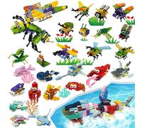 24 Packs Mini Building Blocks Animal Insect Marine Organism, Party Bag Fillers for Kids, Animal Toys Classroom Prizes Rewards Goodie Bag Fillers for Boys Girls Birthday Party Favors