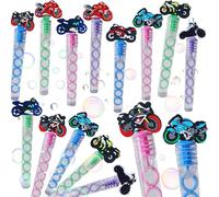 24 Packs Mini Bulk Motorcycle Bubble Wands for School Beach Pool Motor Bike Theme Summer Party Supplies