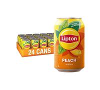 24 Packs of Lipton Ice Tea Peach 330ml Cans - Low Calorie No Artificial Sweeteners