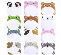 24 Packs Post It Notes 720 Sheets Total Strong Adhesive Sticky Notes Cat Animal Shape Mini Notebooks for Party Bag School Office Kids Gifts (24, Multi-Animal)