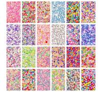 24 Packs Super Cute Slime Charms, Fruit Nail Art Slices, Cute Fruit Polymer Slices, Clay Discs, Fruit Heart Flower Grain, for DIY Craft, Nail Art, Mobile Phone Decoration, Slime Making
