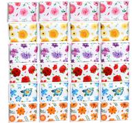 24 Packs Travel Size Tissue Pocket Slim Pack Facial 3 Ply Wallet Size Pocket Tissues for Travel Wedding Party Favors, 6 Styles(Colorful Flower)