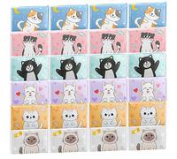 24 Packs Travel Size Tissue Pocket Slim Pack Facial 3 Ply Wallet Size Pocket Tissues for Travel Wedding Party Favors, 6 Styles(Cat)
