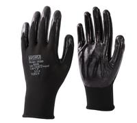 24 Pairs Black Nitrile Coated Breathable Safety Work Gloves For Gardening, Bulders, Constructions, Automotive Grip (Black, 2XL (Size 11))