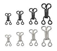 24 Pairs Bra Sewing Hooks and Eyes Closure Sets 4 Sizes Metal Fastenings replacement Clasps Fasteners for straps clothes skirts coats trousers clothing repair(4 Size 20mm Silver)