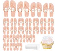 24 Pairs Flip Flops Bulk for Wedding Guest 4 Sizes Slippers Hotel Guest Spa Slippers Party Favors Flip Flops with Size Cards Drawstring for Wedding Pool Party