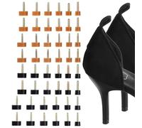 24 Pairs High Heel Tips Replacement for Shoe Heel Repair,U-Shape 2.4 & 3mm Metal Core Heels Cap Cover,Durable Non-Slip Quiet Stiletto Heels Caps Shoe Repair Tip (Black&Nude)
