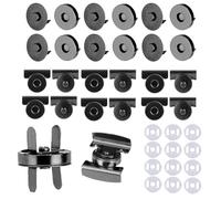 24 Pairs Magnetic Snaps for Purses Totes, 2 Styles Seamless Magnetic Clasps Buttons No-Sew Metal Purse Closure for Leather Cloth Sewing Crafts (Dark Gray)