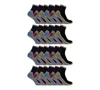24 Pairs Multipack Short Breathable Bamboo Work Socks Sock Snob Black 12-14