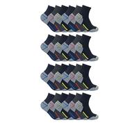 24 Pairs Multipack Ultimate Cotton Rich Work Ankle Socks Sock Snob Black 6-11