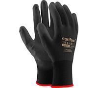 24 Pairs PU Coated Black Nylon Work Gloves. Gardening, Builders, Mechanic by AJS LTD® (M-8)