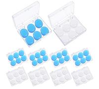24 Pairs Silicone Ear Plugs for Sleeping, Noise Cancelling Earplugs, Soft Moldable Silicone Earplugs, Reusable Ear Plugs, for Swimming Studying Airplane Kids Adults, Transparent + Blue