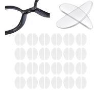 24 Pairs Silicone Glasses Nose Pads, 1mm Ultra-Thin Anti-Slip Adhesive Eyeglass Nose Grips, Clear Replacement Nose Cushions Protectors to Stop Glasses Slipping Down for Plastic Frames & Sunglasses