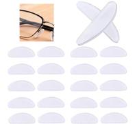 24 Pairs Silicone Glasses Nose Pads - 1mm Ultra Thin Anti Slip Adhesive Eyeglass Nose Grips, Clear Replacement Nose Cushions to Stop Glasses Slipping Down for Plastic Frames & Sunglasses
