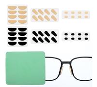 24 Pairs Soft Foam Self-Adhesive Nose Pad Glasses Support Noses Pads Foam Nose Pads for Glasses Thin Nosepads Sponge Anti-Slip Noses Pad with 1 Pcs Green Eyeglass Cloth for Sunglasses