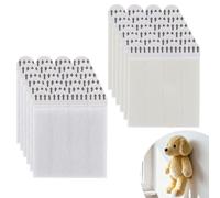 24 Pairs Traceless Transparent Double-Sided Adhesive Strips No Punching Required No Damage Picture Hanging Strips Reusable Command Strips Heavy Duty Wall Hanging Kit with Velcro for Photo Frames