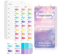 24-Pan Size Painters Color Diary for 480 Colors Color Swatch Notebook Color Chart Template 3.5 X 7 Inch Pre Punched Top Spiral-Bound for Markers & Colored Pencil