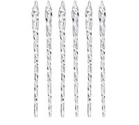 24 Pc Glass Christmas Icicles Ornaments - Set of 24 4 Inch Clear Twisted Glass Icicle Decorations for Christmas Tree, Winter Wedding, Holiday Décor (4 inch)