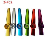 24 Pcieces Multicolor Metal Kazoos Aluminum Alloy Small Musical Instruments Flutes No For Edges Easy To Carry