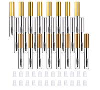 24 Pcs 10ml Empty Mascara Tube, Eyelash Wand Case, Eyelash Tube Brush, Eyelash Cream Container Bottle with 24 Rubber Stoppers (3 Colors)