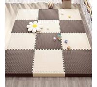 24 Pcs 12x12x1in Extra Thick Foam Puzzle Play Mat Foam Interlocking Floor Tiles(Beige+coffee)