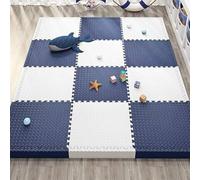 24 Pcs 12x12x1in Extra Thick Foam Puzzle Play Mat Foam Interlocking Floor Tiles(Navy Blue+White)