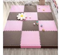 24 Pcs 12x12x1in Extra Thick Foam Puzzle Play Mat Foam Interlocking Floor Tiles(Pink+coffee)