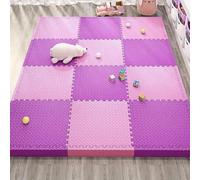 24 Pcs 12x12x1in Extra Thick Foam Puzzle Play Mat Foam Interlocking Floor Tiles(Pink+purple)