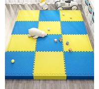 24 Pcs 12x12x1in Extra Thick Foam Puzzle Play Mat Foam Interlocking Floor Tiles(Yellow+blue)