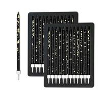24 pcs 13CM/5.1 inches Long Tall Black Birthday Candles with Gold Pieces for Cake is Perfect Cake Decorations (ShinyBlack)
