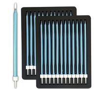 24 pcs 13CM/5.1 inches Long Tall Blue Birthday Candles for Cake is Perfect Cake Decorations (Blue)