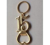 24 pcs 15th Gold Keychain Bottle Opener Birthday Party Favors for Guests,15th Beer Bottle Opener Favors Bulk for 15 Birthday Anniversary Souvenirs Party Decor Supplies (Gold 15th)