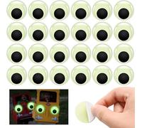 24 PCS 1inch Wiggle Googly Eyes, Glow in The Dark Googly Wiggle Eyes, Self Adhesive Large Sticky Eye for Craft Sticker,Google Eye for DIY Decoration