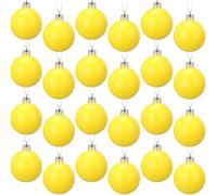 24 Pcs 2.4 inches Yellow Christmas Ball Christmas Tree Ornaments Christmas Tree Pendants Xmas Shiny Balls Baubles Set for Christmas Tree Hanging Wreath Garland Decorations（Matte Yellow）