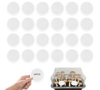 24 PCS 2.5" Monotub Adhesive Filter Disks 2MM Thick Synthetic Filter Paper Stickers for DIY Monotub Mushroom Growing Supplies Replacement Filter Pads Compatible with Mono Tub
