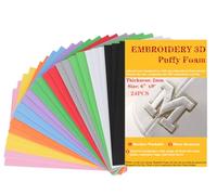 24 Pcs 2mm Embroidery Foam 6 x 9 Inch EVA Foam Sheets for 3D Embroidery Arts and Crafts, DIY Projects, Hand Sewing, Quilting, Hats, Cosplay Costumes, Pillows